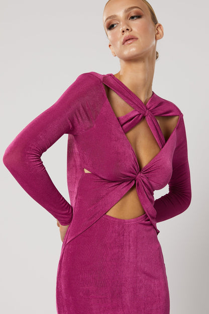 Ithaca Cut Out Dress - Fuchsia