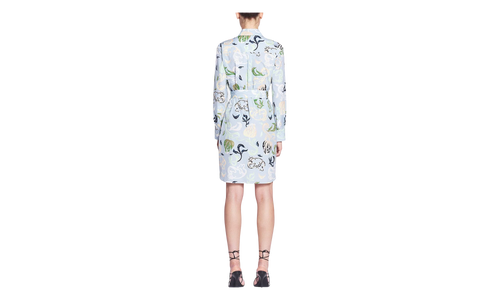 ABSTRACT PRINT TIE-WAIST DRESS "Azur" RW DR0040 5949 E24 270