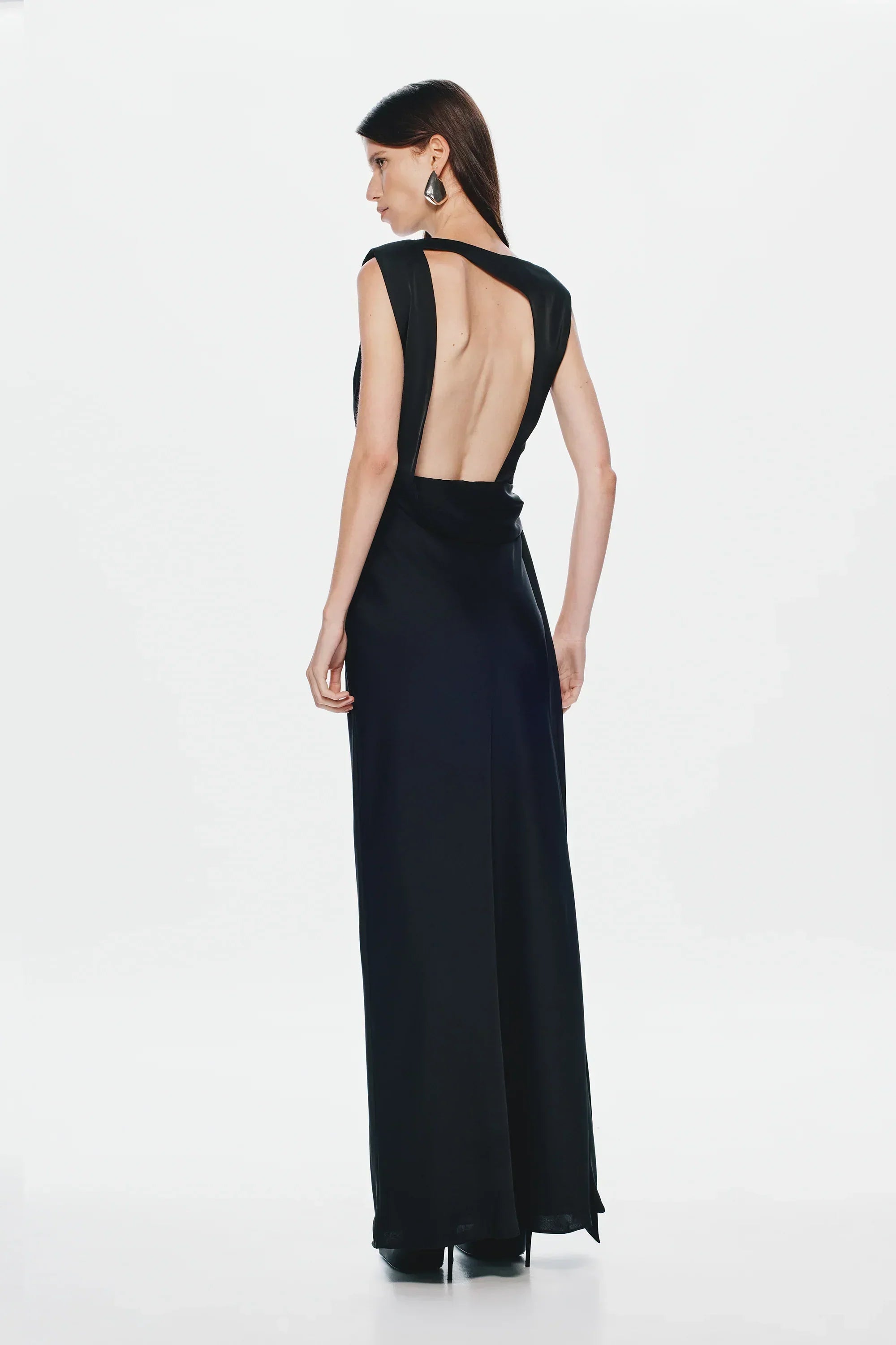 Misha Rocky Satin Dress - Black