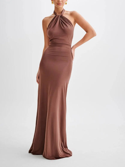Livette - Slinky Halter Maxi Dress